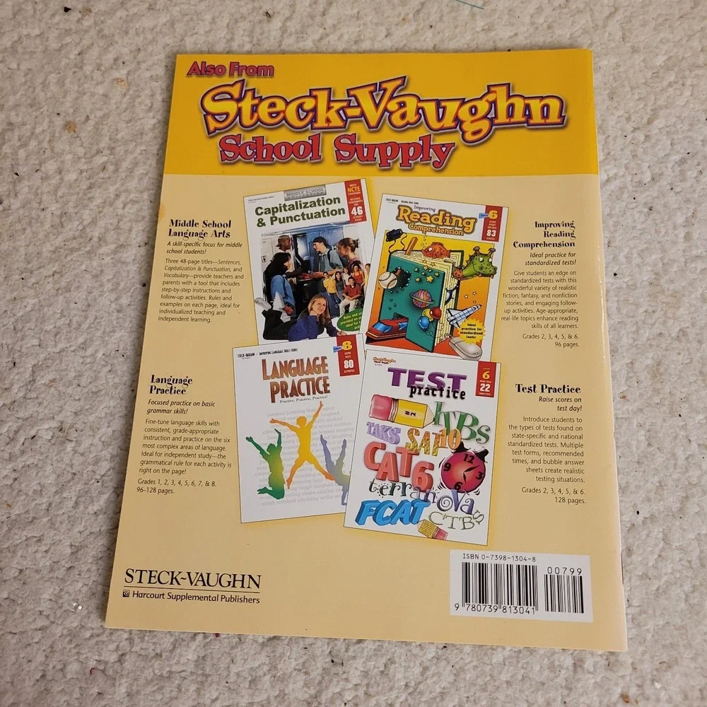 Middle School Capitalization & Punctuation Steck-Vaughn Workbook 46 Pages